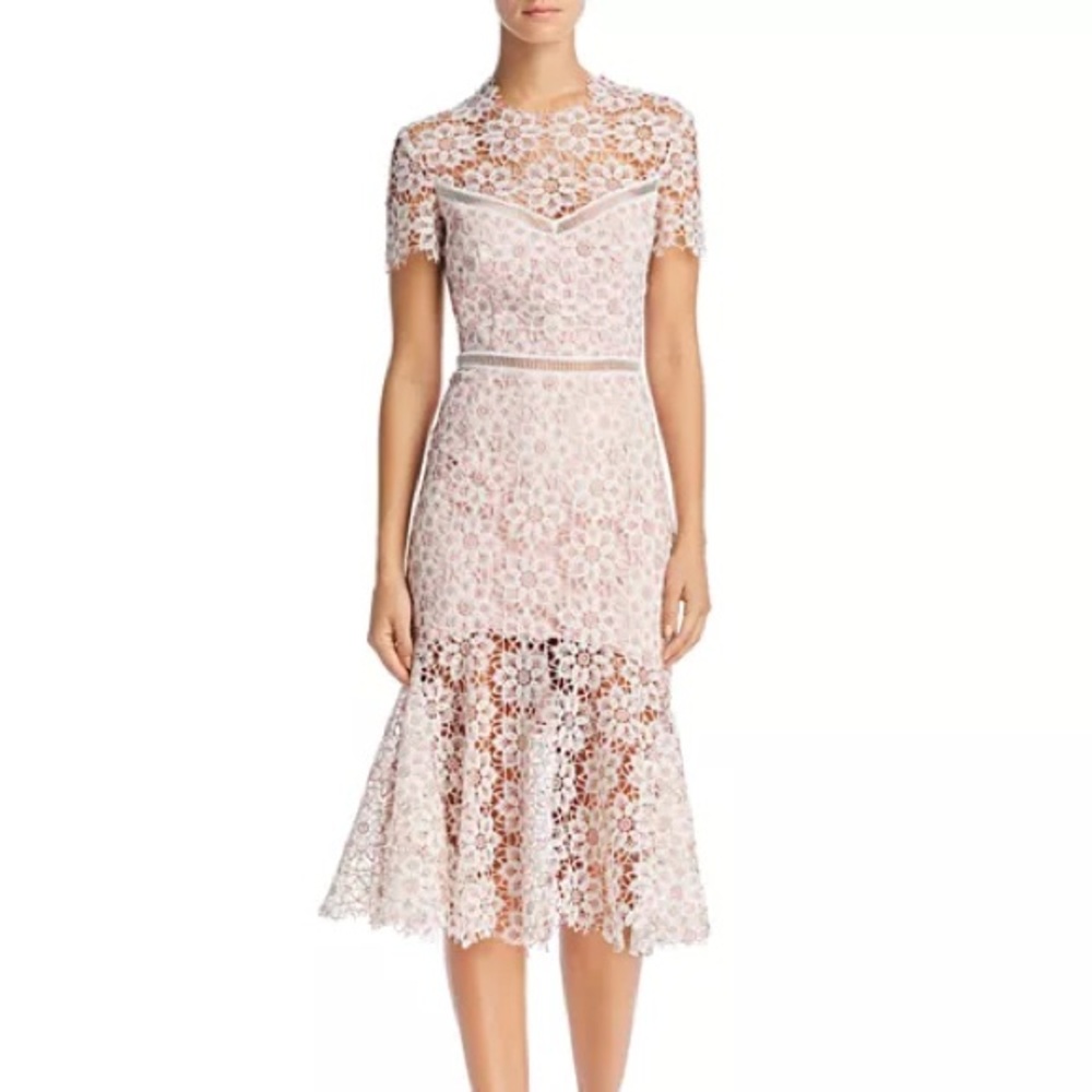 SAYLOR Illusion Lace Midi Dress